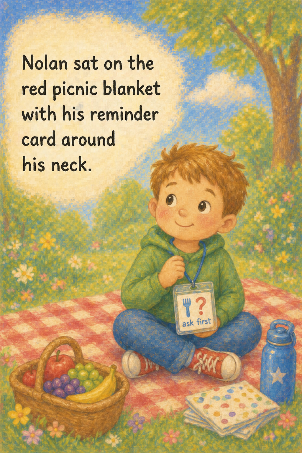 Nolan's Picnic Allergy Card page 1